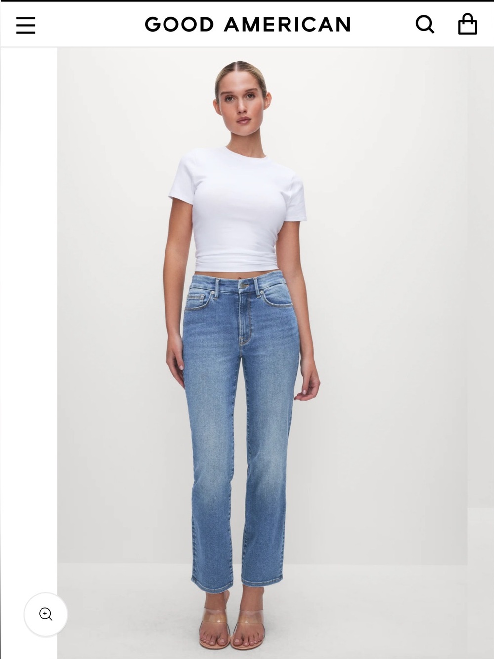 Good American, Always Fits Good Legs Straight Jeans in Indigo, Size 6-12